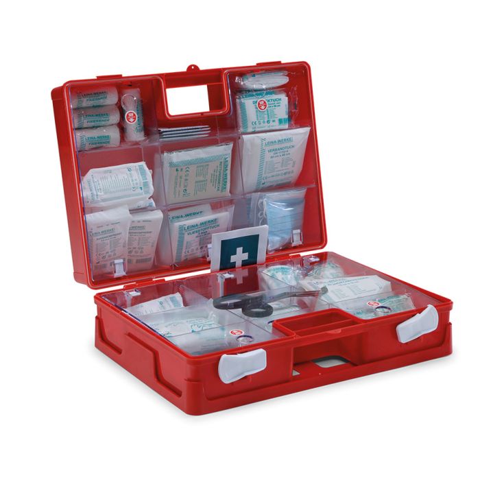 Erste-Hilfe-Koffer SAN orange, Inhalt nach DIN 13169:2021-11