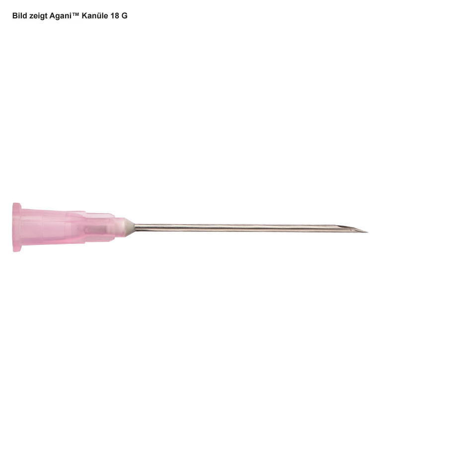 Agani Blutentnahmekanülen 18 G x 1 1/2'' 1,20 x 38 mm, rosa (100 Stck.)