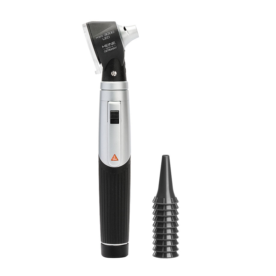 mini 3000 Otoskop 2,5 V LED, schwarz mit Batteriegriff mini 3000